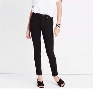 Madewell 9” High Rise Black Skinny Jeans